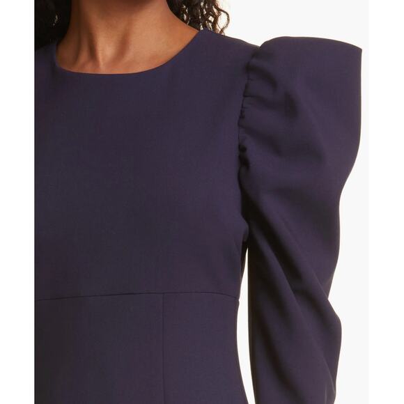 NWT Likely Alia Long Puff Sleeve Mini Dress Puffy sz 14 Navy Blue $248 Women's - Picture 8 of 16